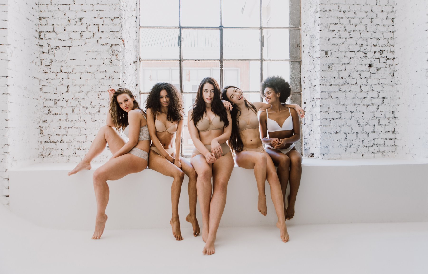 Group of women on lingerie